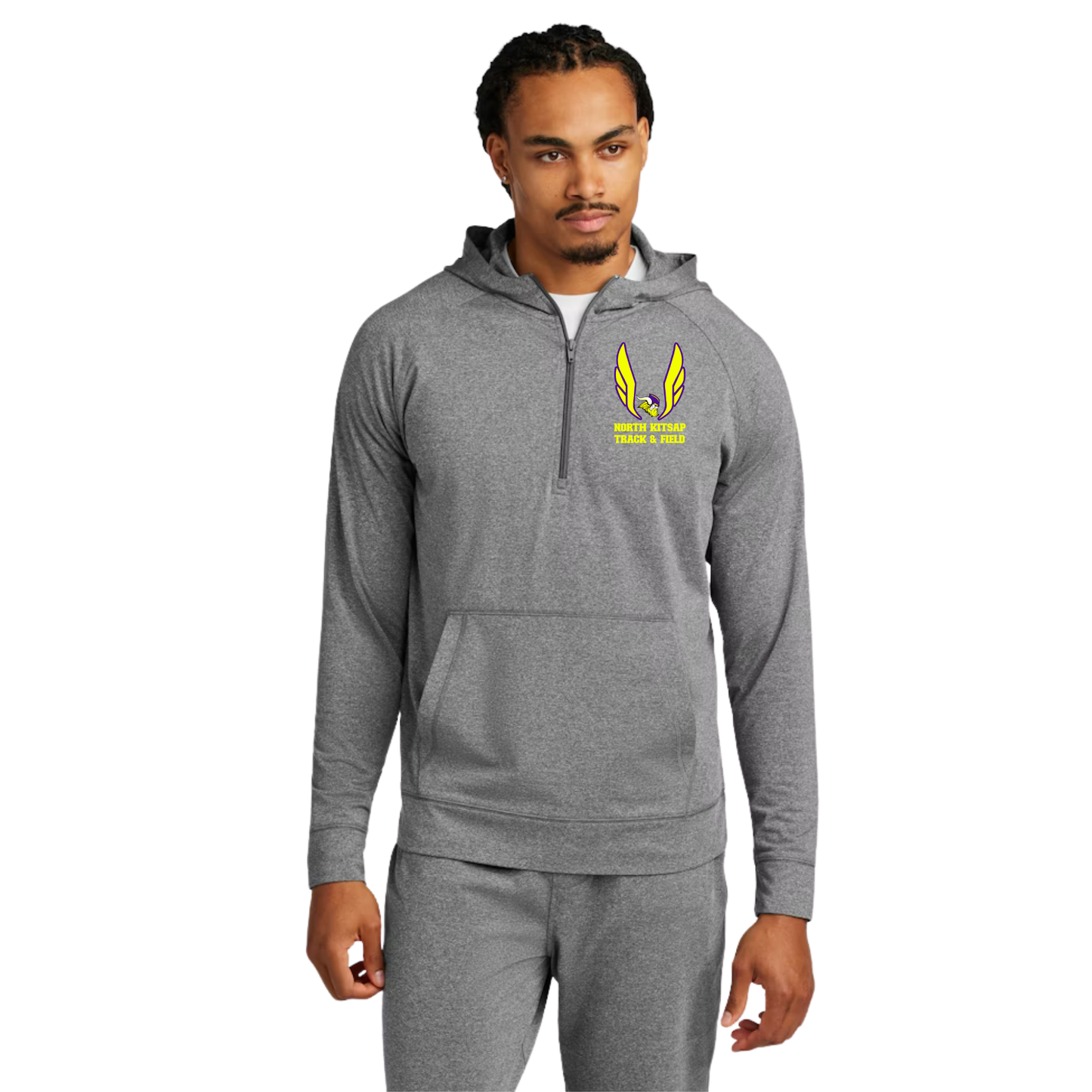 Vikings T&F - Volt Logo - Sport-Wick Stretch 1/2-Zip Hoodie - Mens