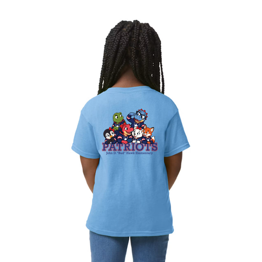 Hawk Elementary - Patriots Buddies - Front/Back - Youth TShirt